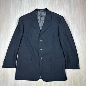 Philippe Laurent 100% Wool Black Two Button Classic Fit Lined Blazer Coat 44T